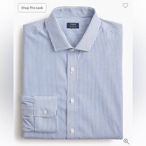 J. Crew Men's Shirt in Blue and White Stripes
